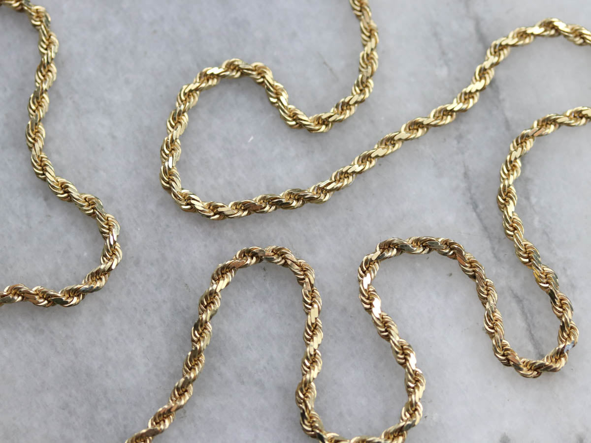 Gold Twisted Rope Chain Necklace