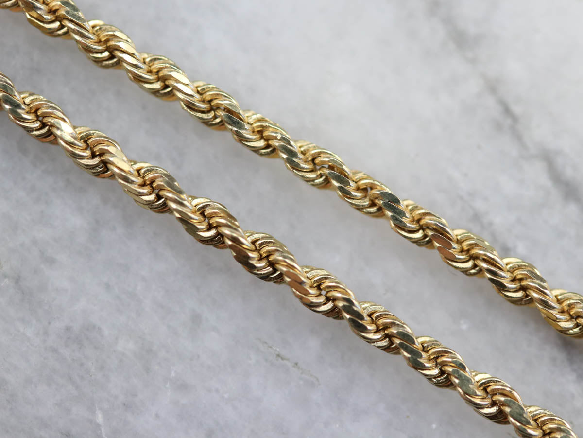 Gold Twisted Rope Chain Necklace