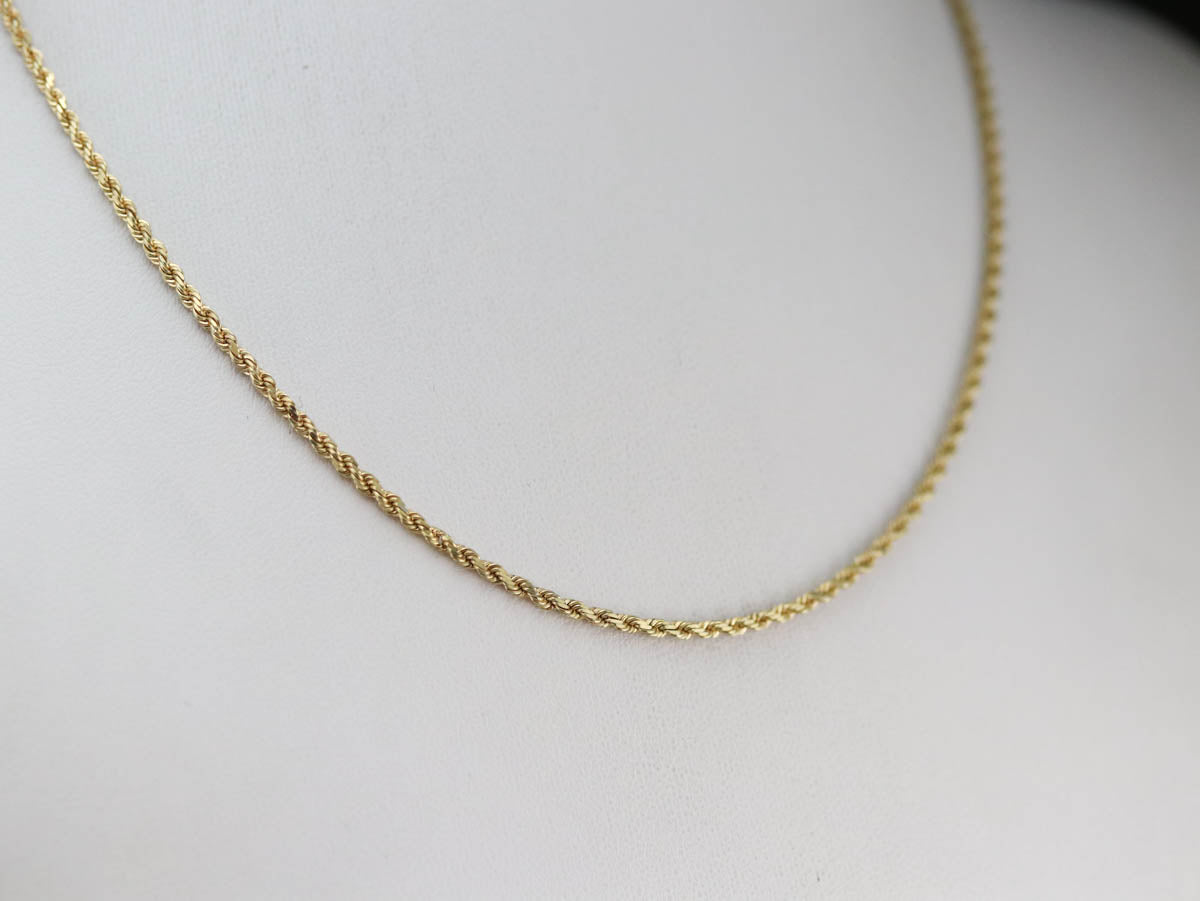 Gold Twisted Rope Chain Necklace