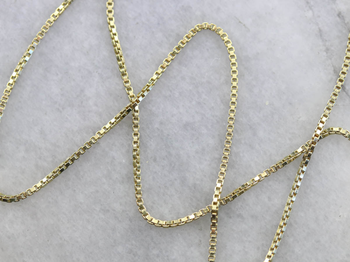 Gold Box Chain Necklace