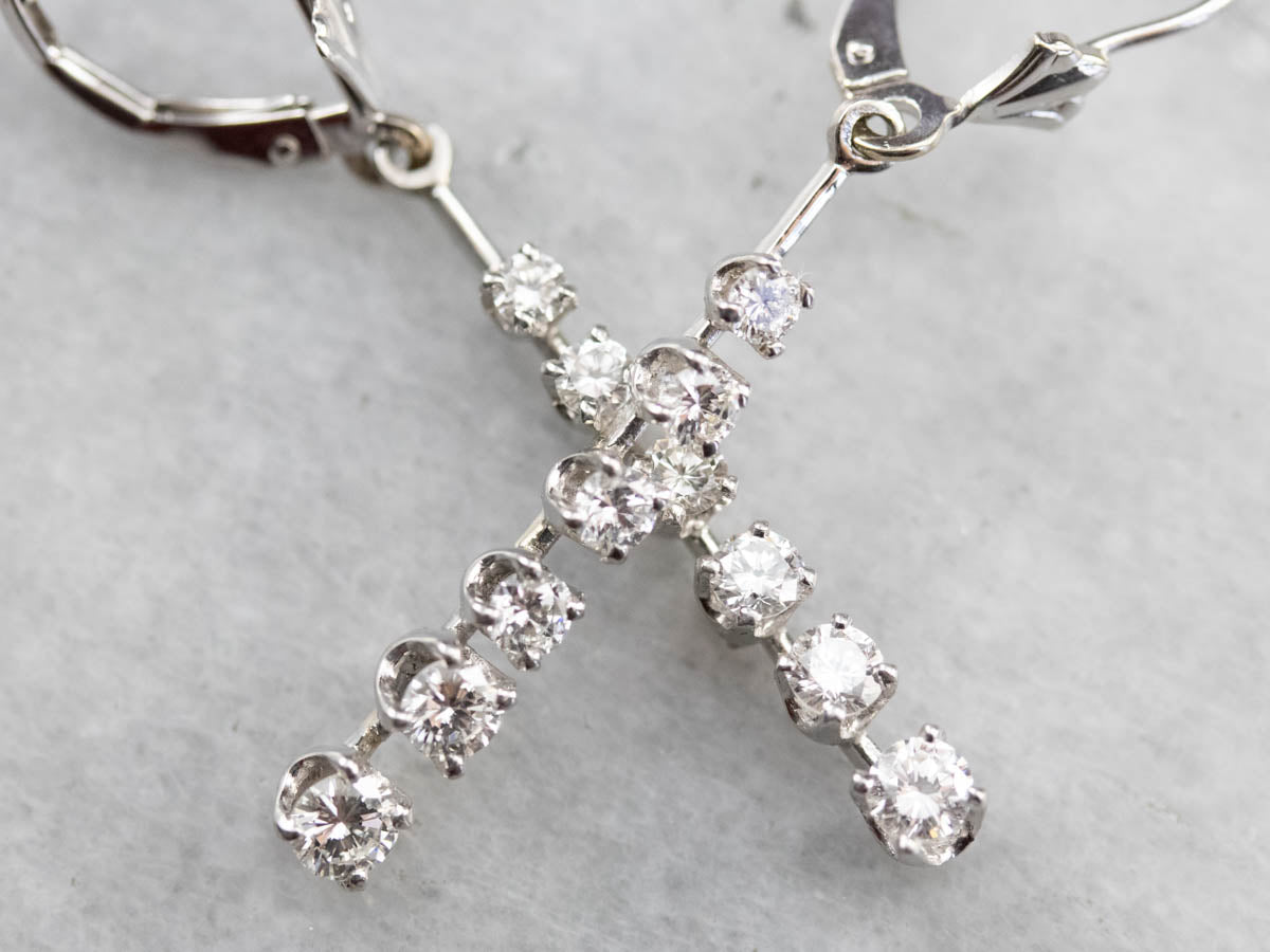 Graduated Diamond Drop Earrings