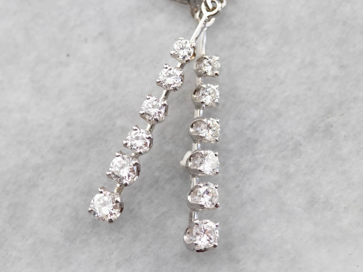 Graduated Diamond Drop Earrings