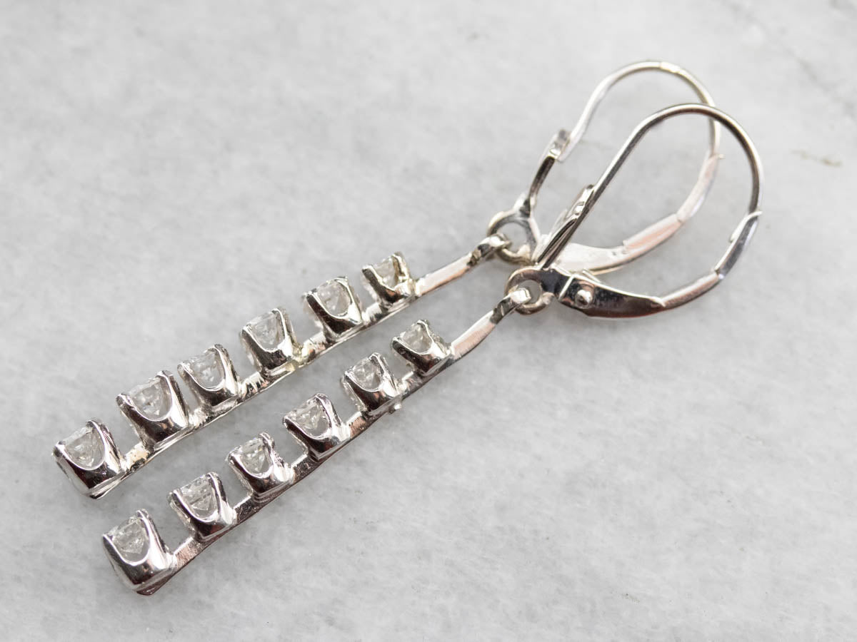 Graduated Diamond Drop Earrings