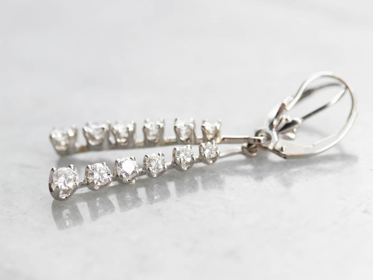 Graduated Diamond Drop Earrings