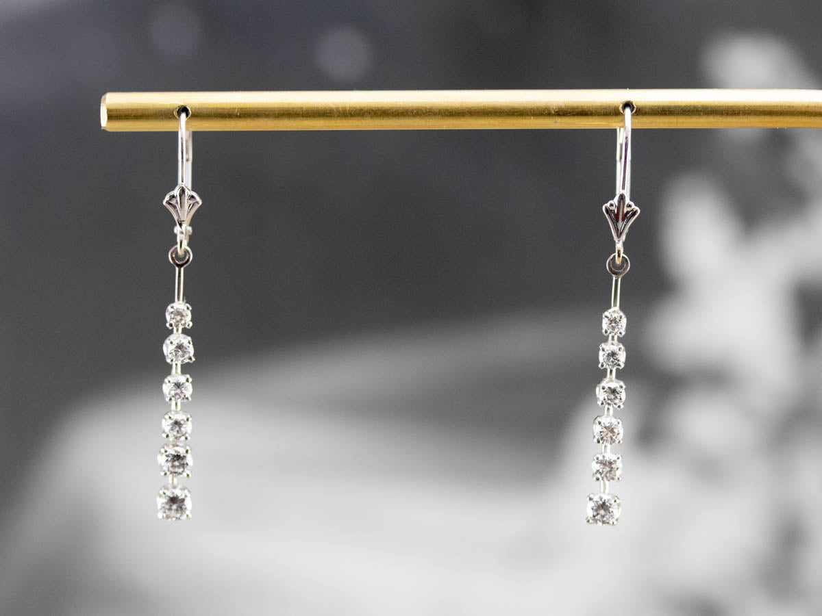 Graduated Diamond Drop Earrings