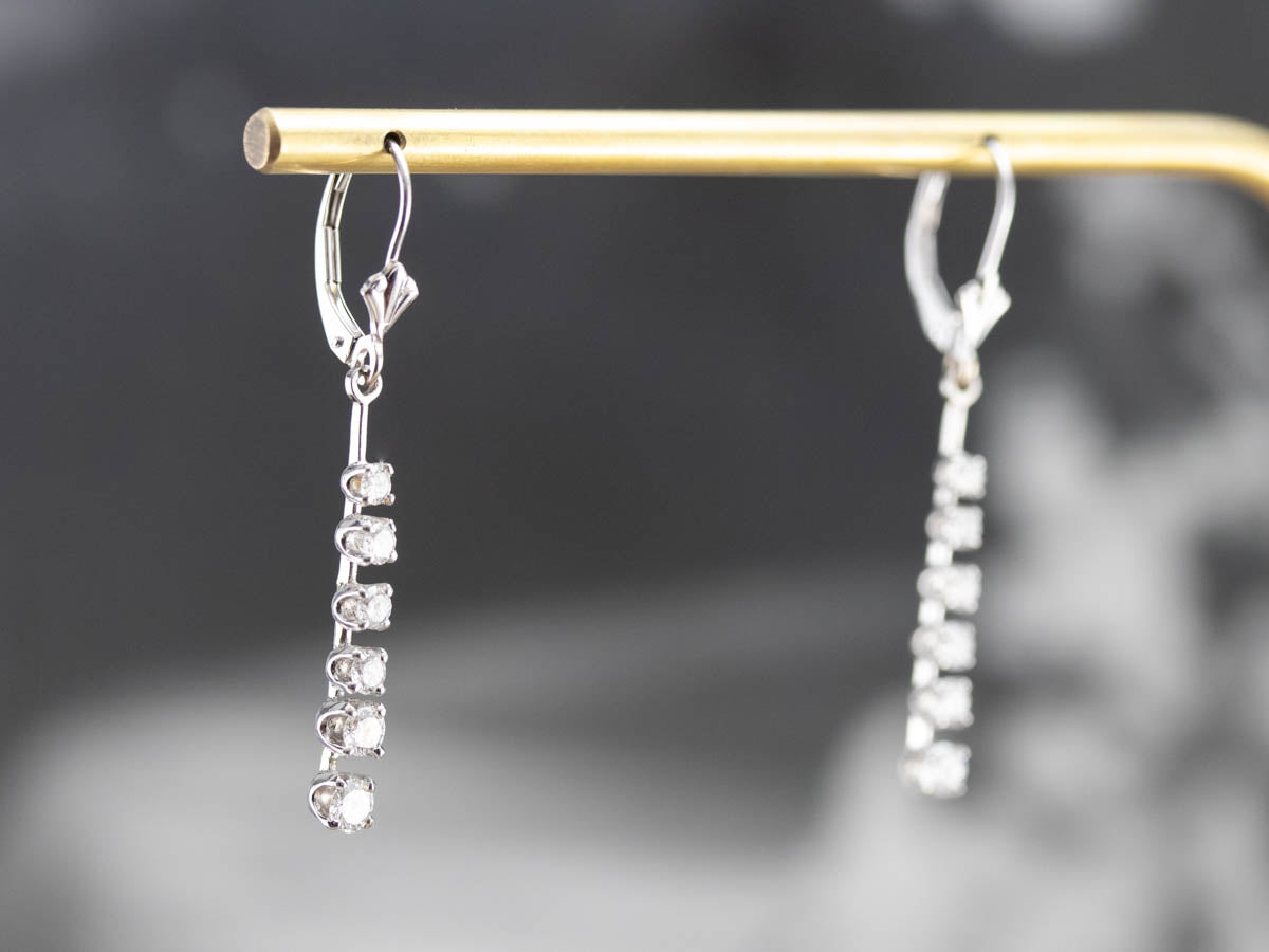 Graduated Diamond Drop Earrings