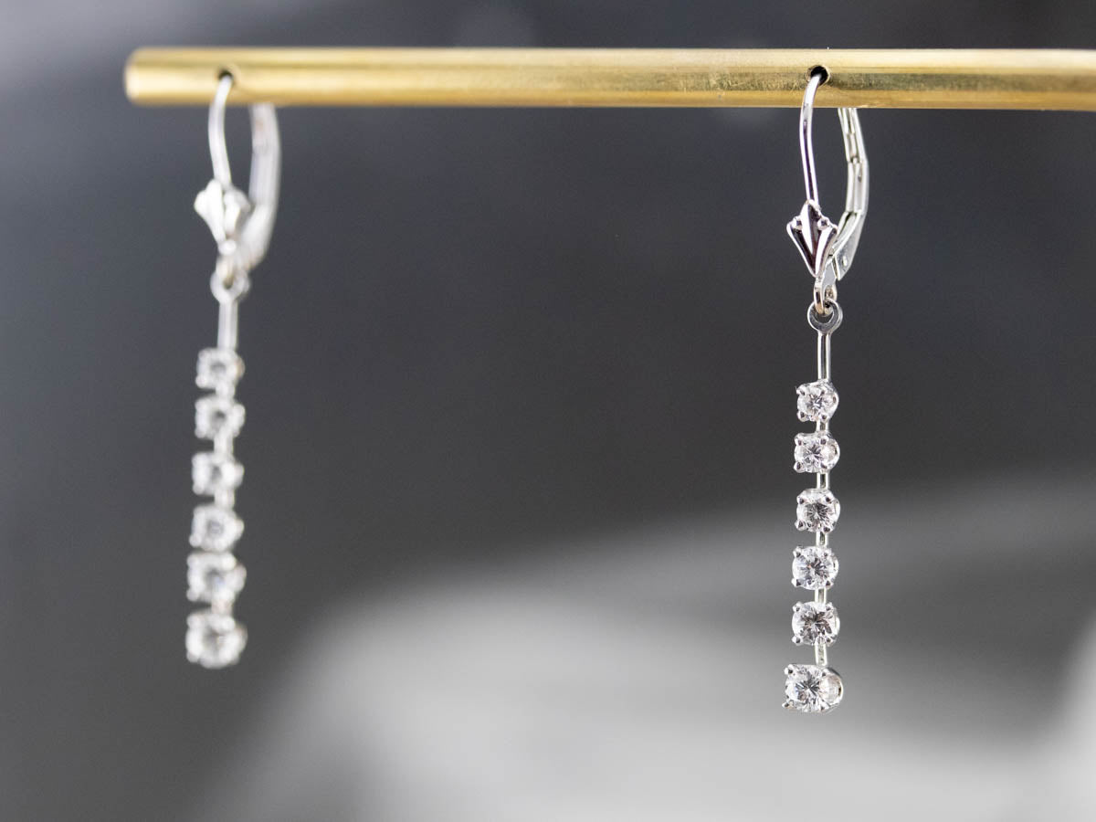 Graduated Diamond Drop Earrings