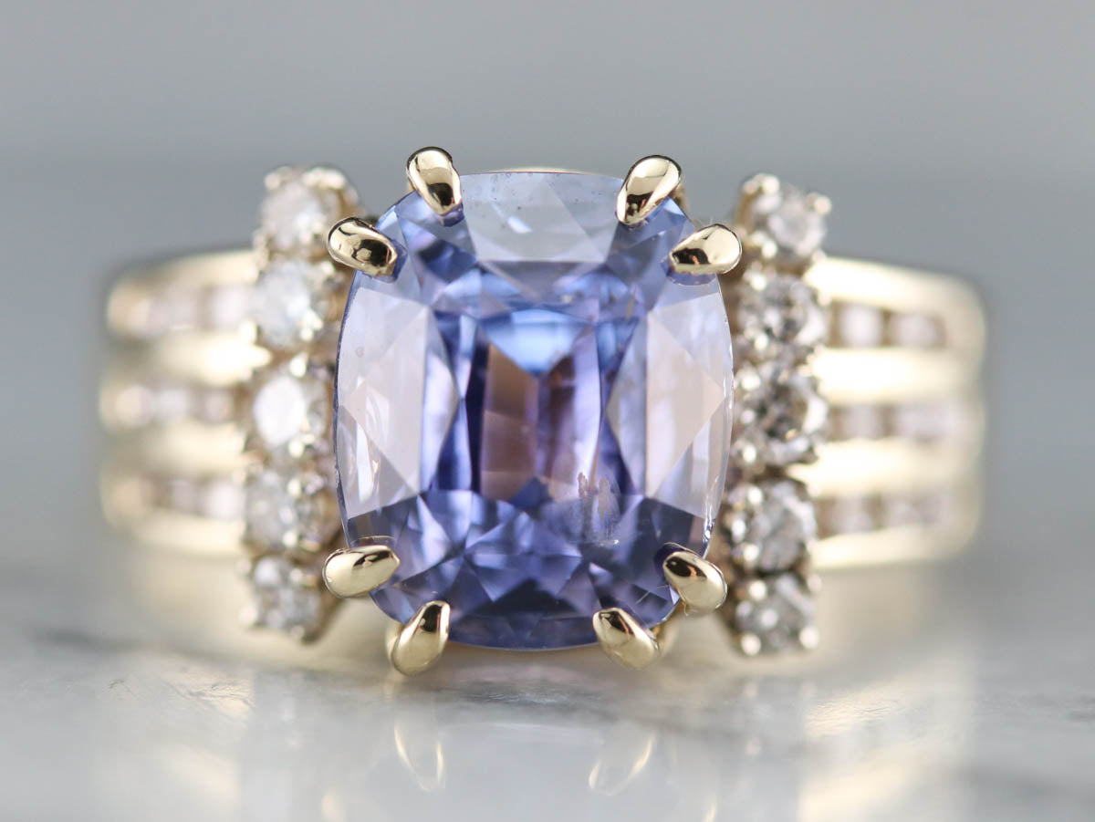 Sapphire and Diamond Cocktail Ring