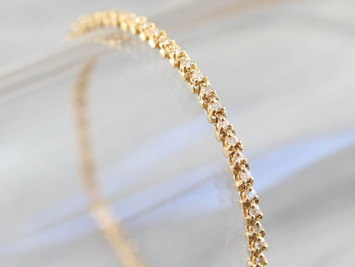 Yellow Gold Diamond Tennis Bracelet