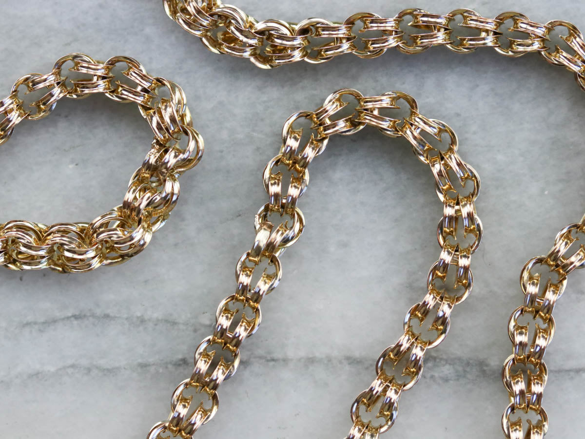 Double Link Gold Chain Necklace