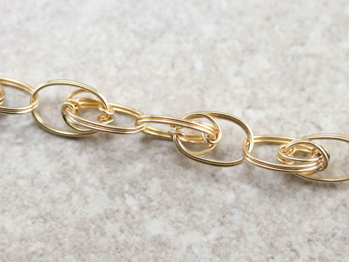 Woven Gold Link Chain Necklace