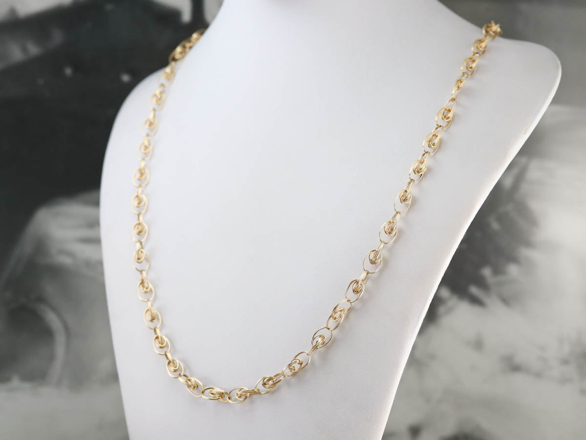 Woven Gold Link Chain Necklace