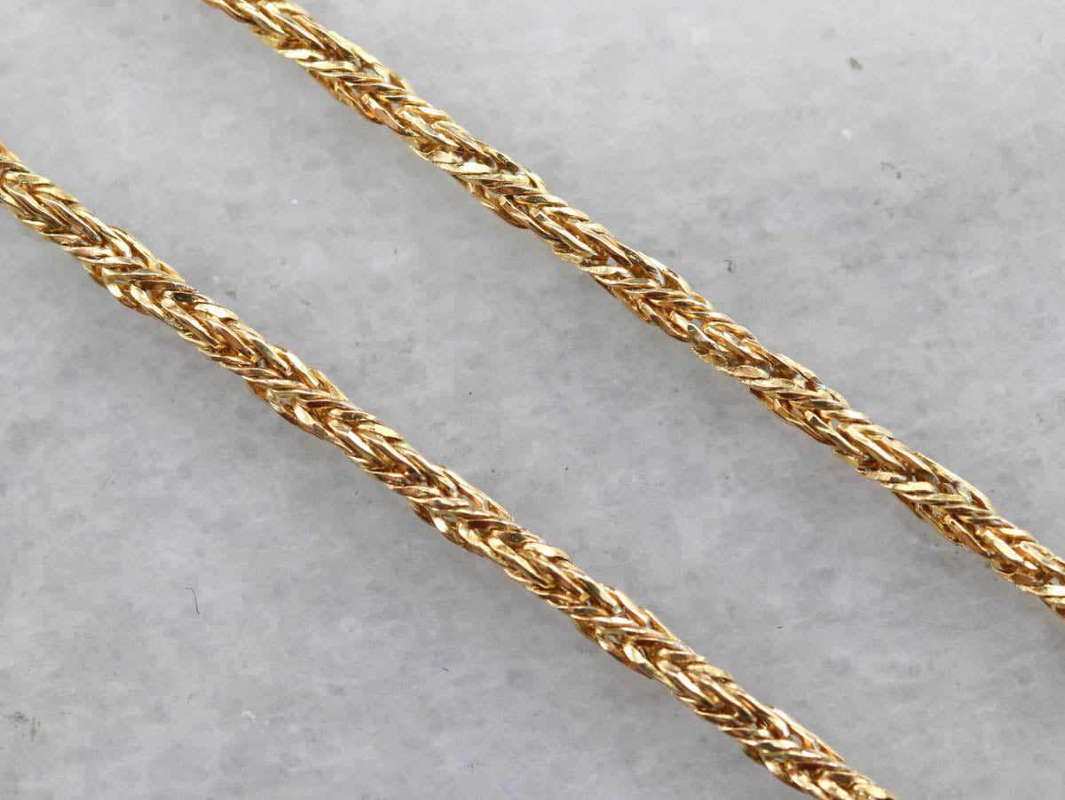 Woven Yellow Gold Wheat Twist Chain