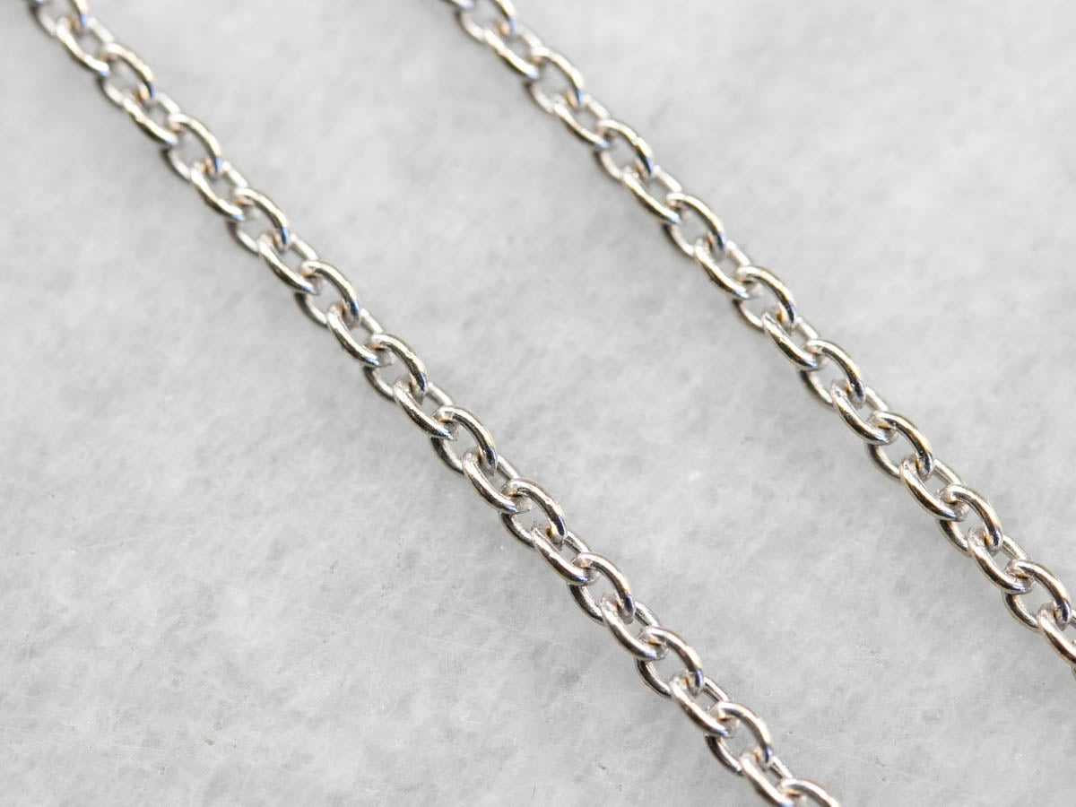 High 18 Karat White Gold Oval Link Chain