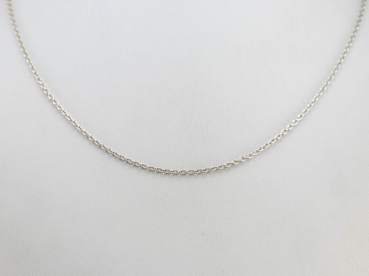 High 18 Karat White Gold Oval Link Chain