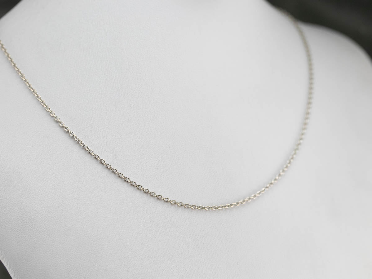 High 18 Karat White Gold Oval Link Chain