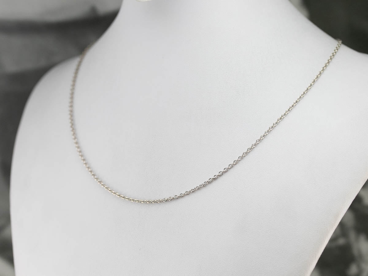 High 18 Karat White Gold Oval Link Chain