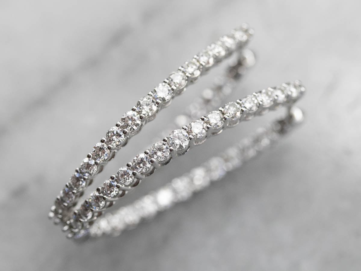 White Gold Diamond Hoop Earrings