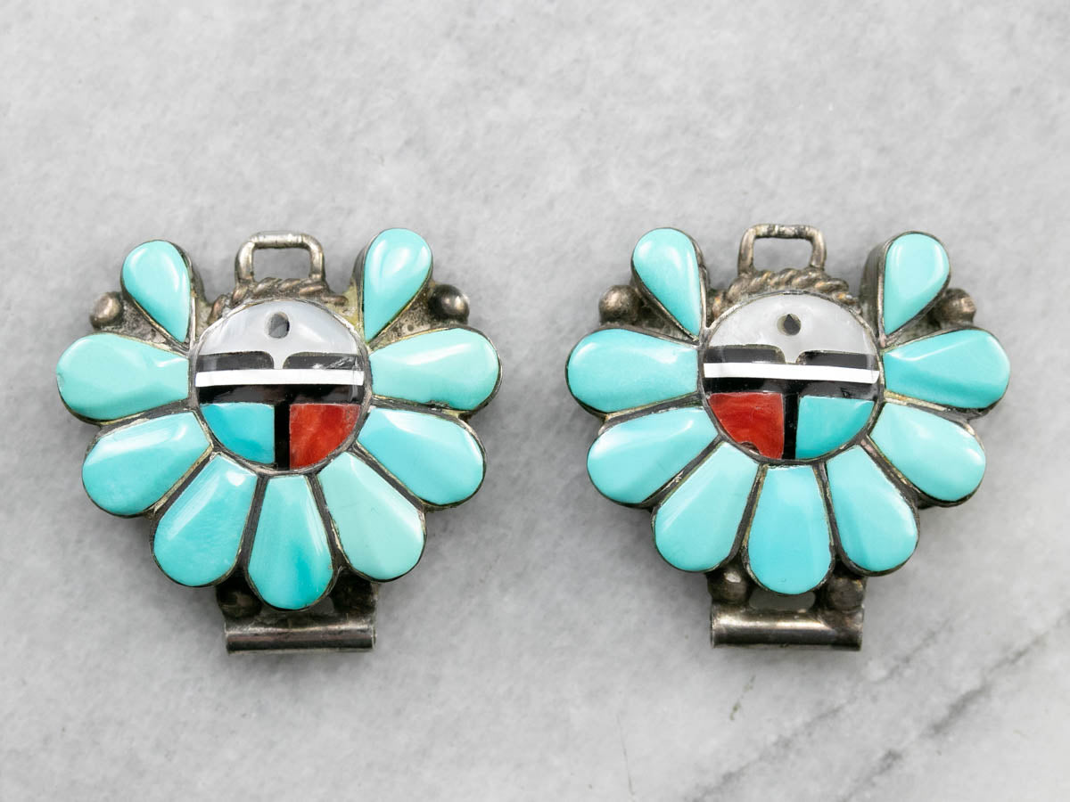 Zuni Sunface Turquoise Watch Tips