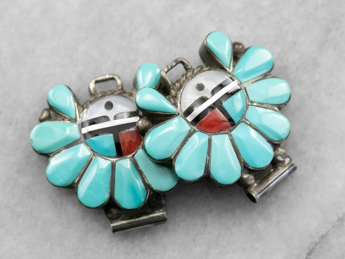 Zuni Sunface Turquoise Watch Tips