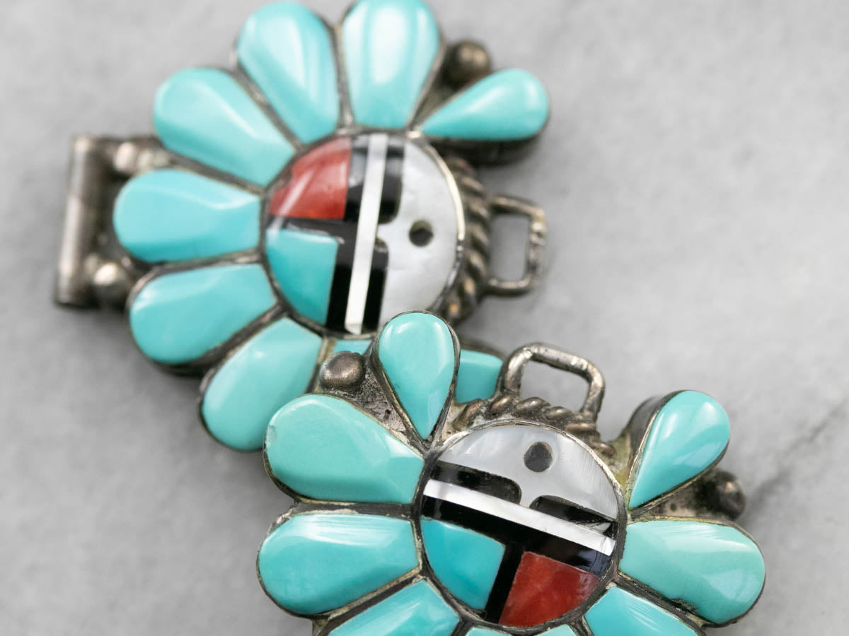 Zuni Sunface Turquoise Watch Tips