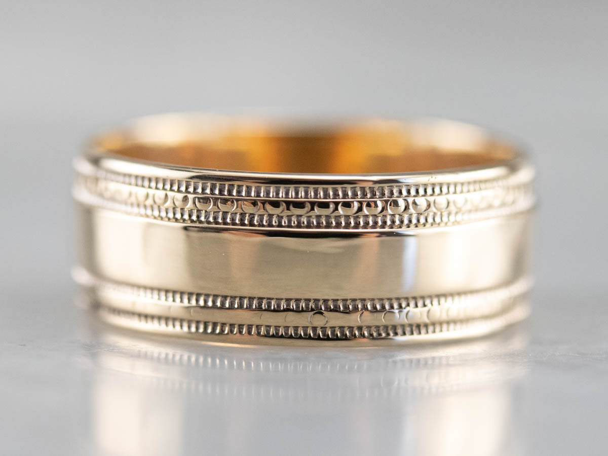 Vintage Yellow Gold Pattern Band