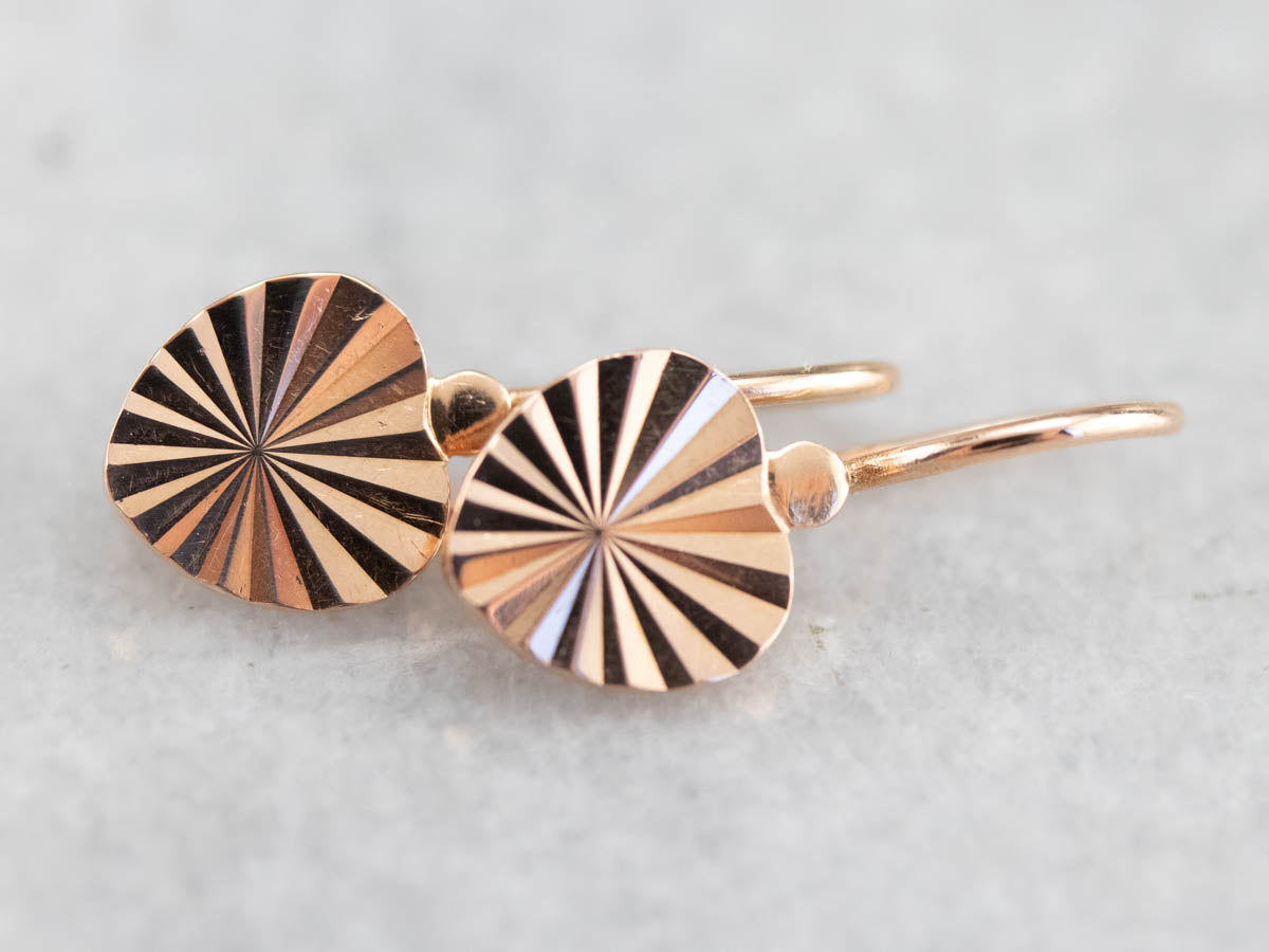 Rose Gold Heart Drop Earrings