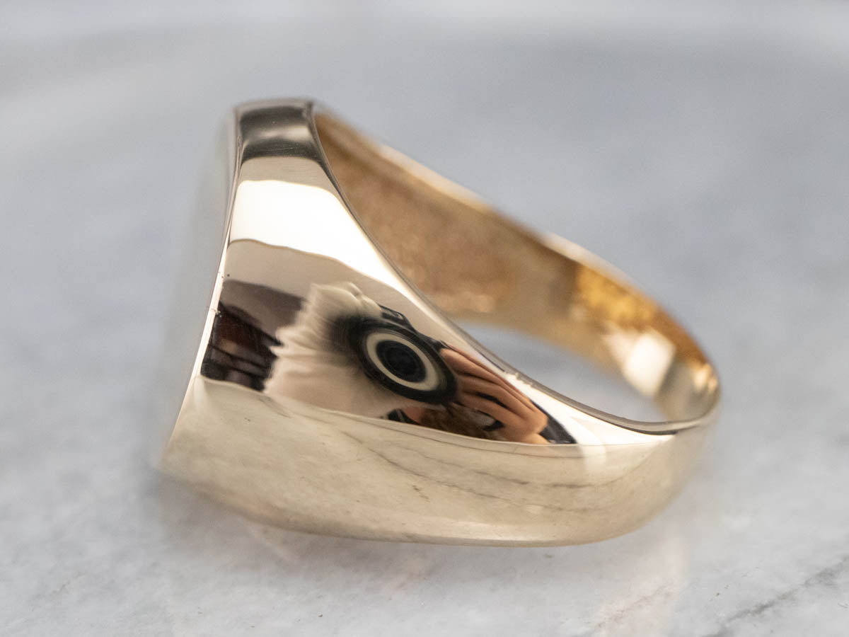 Bold Yellow Gold Signet Ring