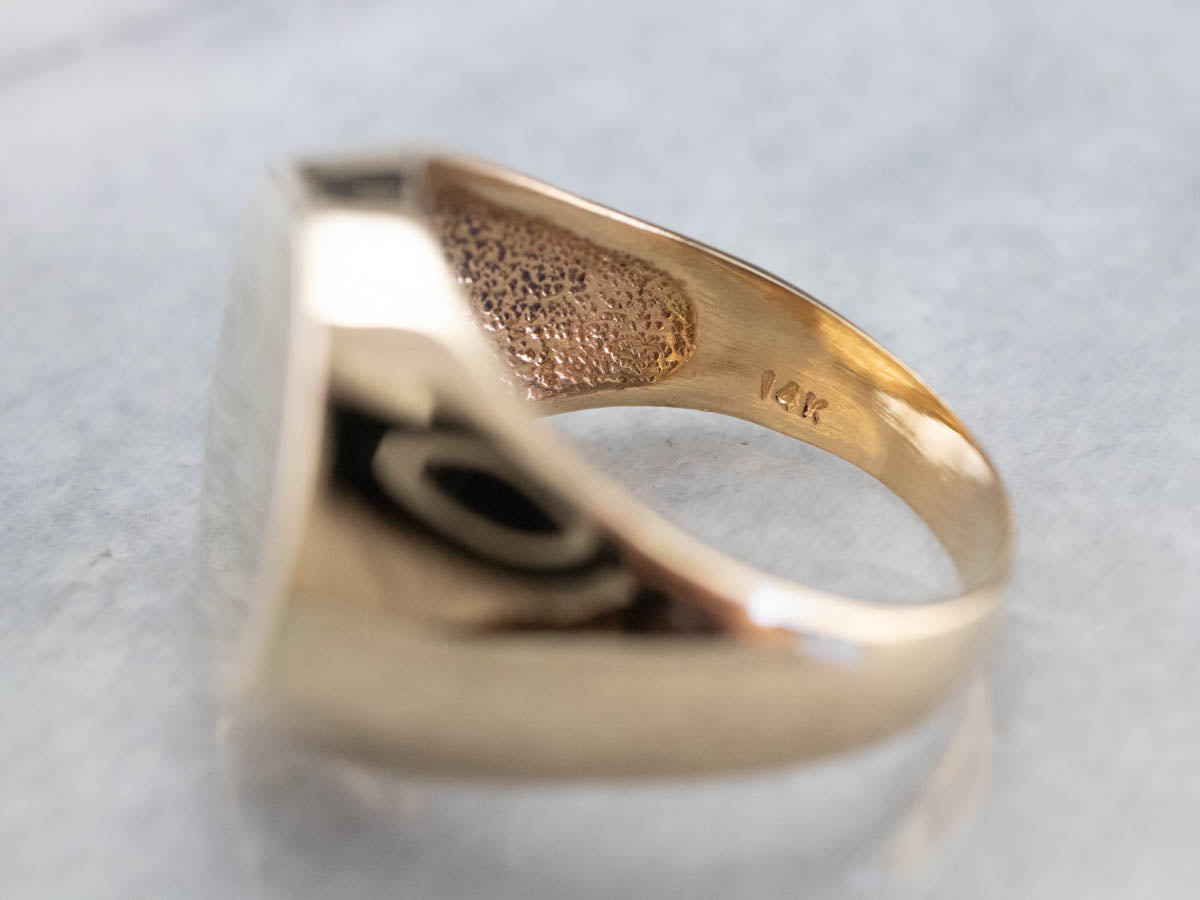 Bold Yellow Gold Signet Ring