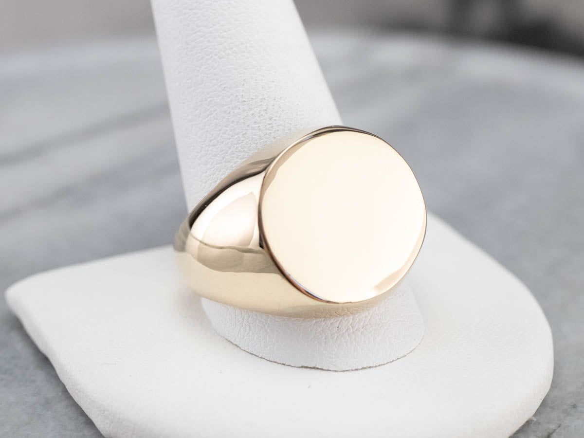 Bold Yellow Gold Signet Ring