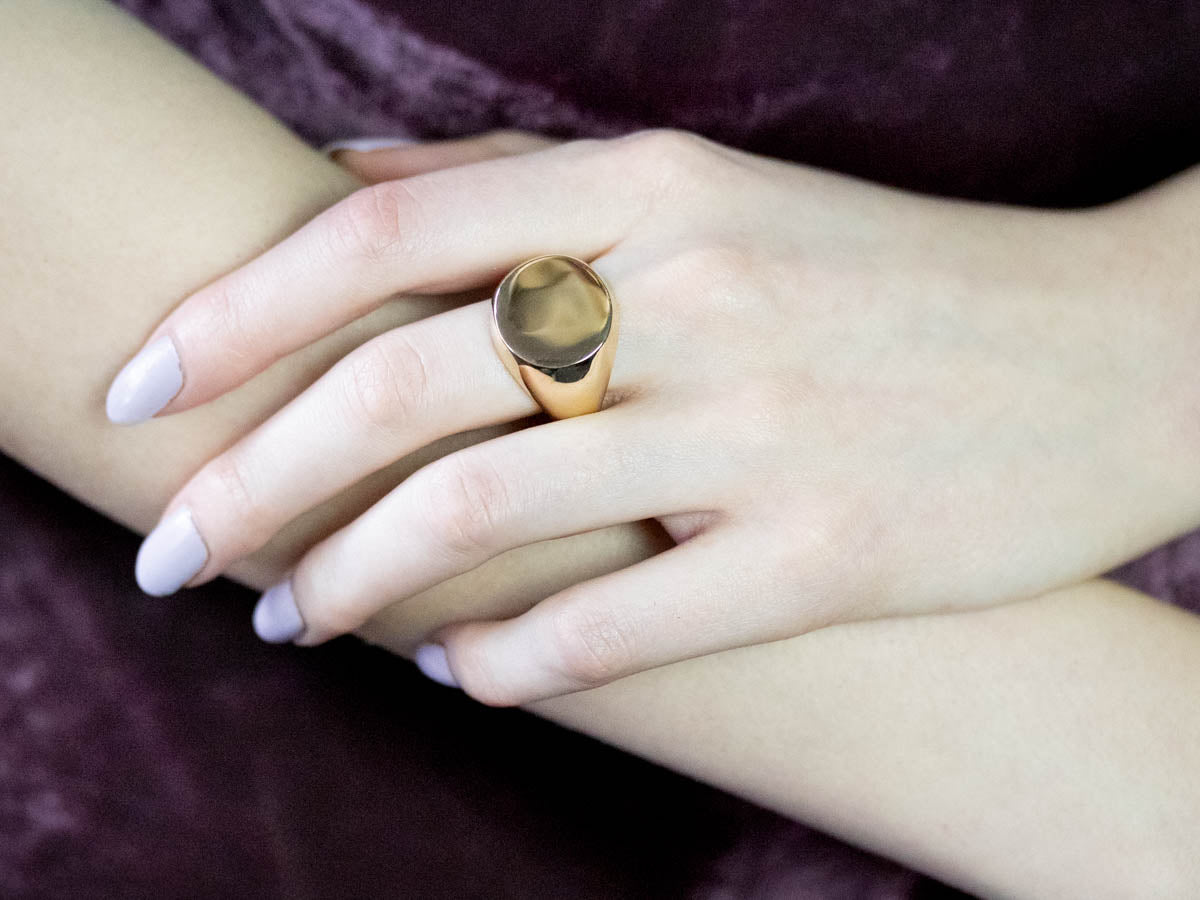 Bold Yellow Gold Signet Ring