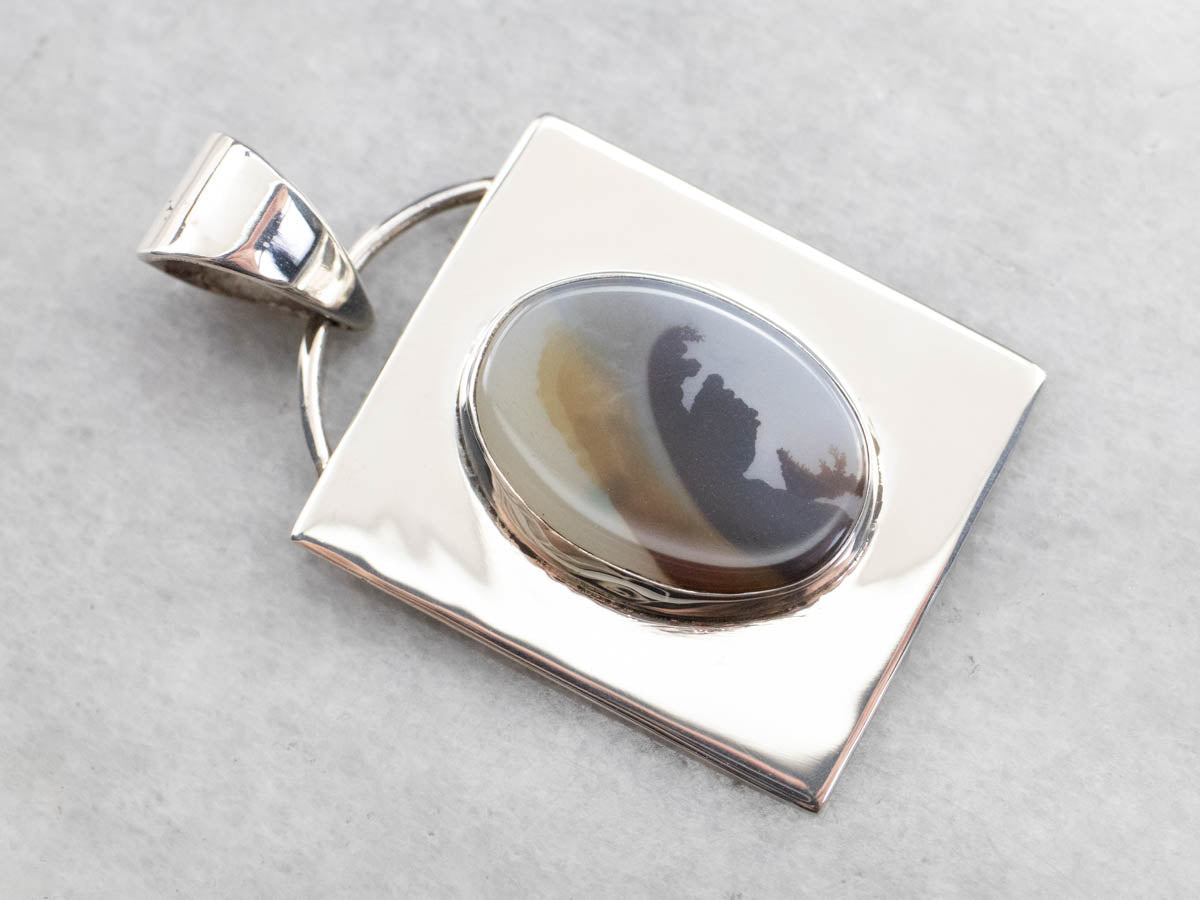 Sterling Silver Banda Dendritic Agate Pendant