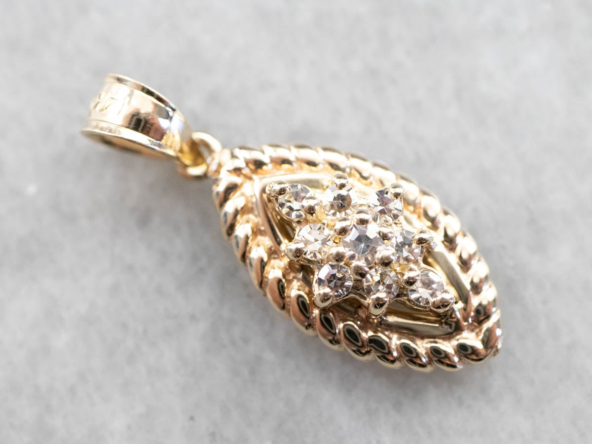 Gold Diamond Cluster Pendant