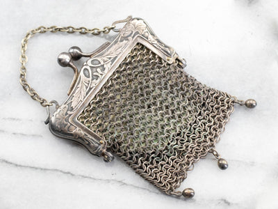 Antique Whiting and Davis Metal Mesh Clasp Purse - Matthew Bullock  Auctioneers