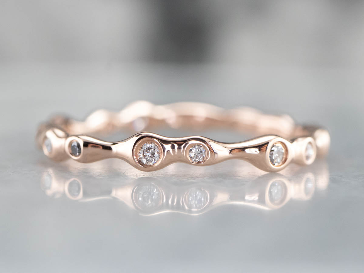 Funky Rose Gold Diamond Eternity Band