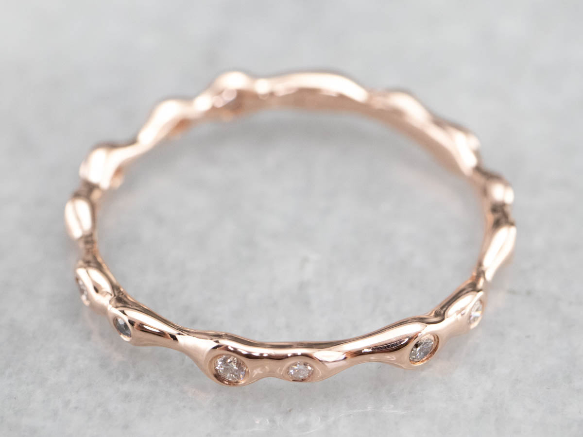 Funky Rose Gold Diamond Eternity Band