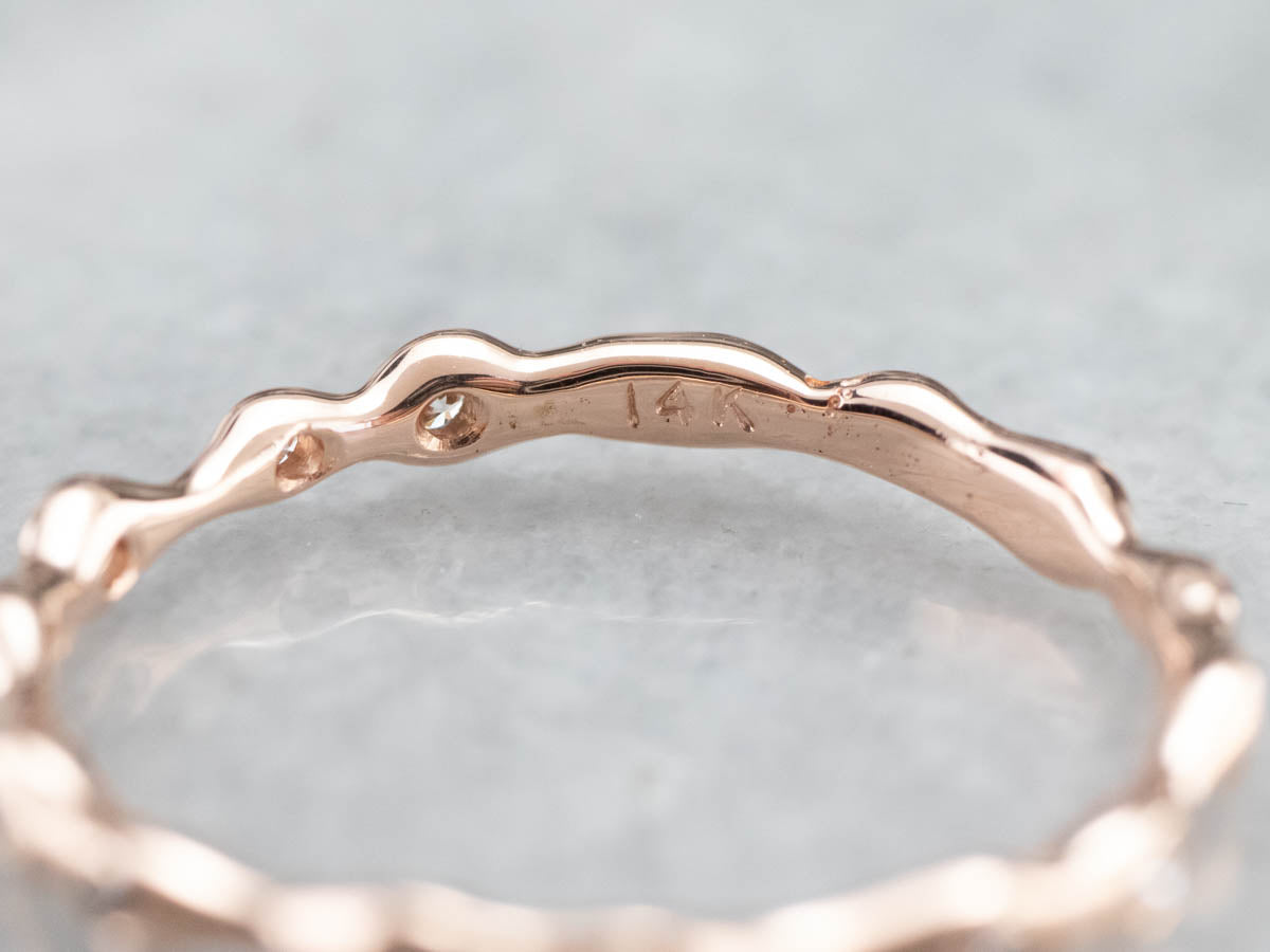 Funky Rose Gold Diamond Eternity Band