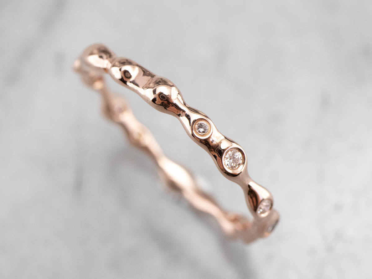 Funky Rose Gold Diamond Eternity Band