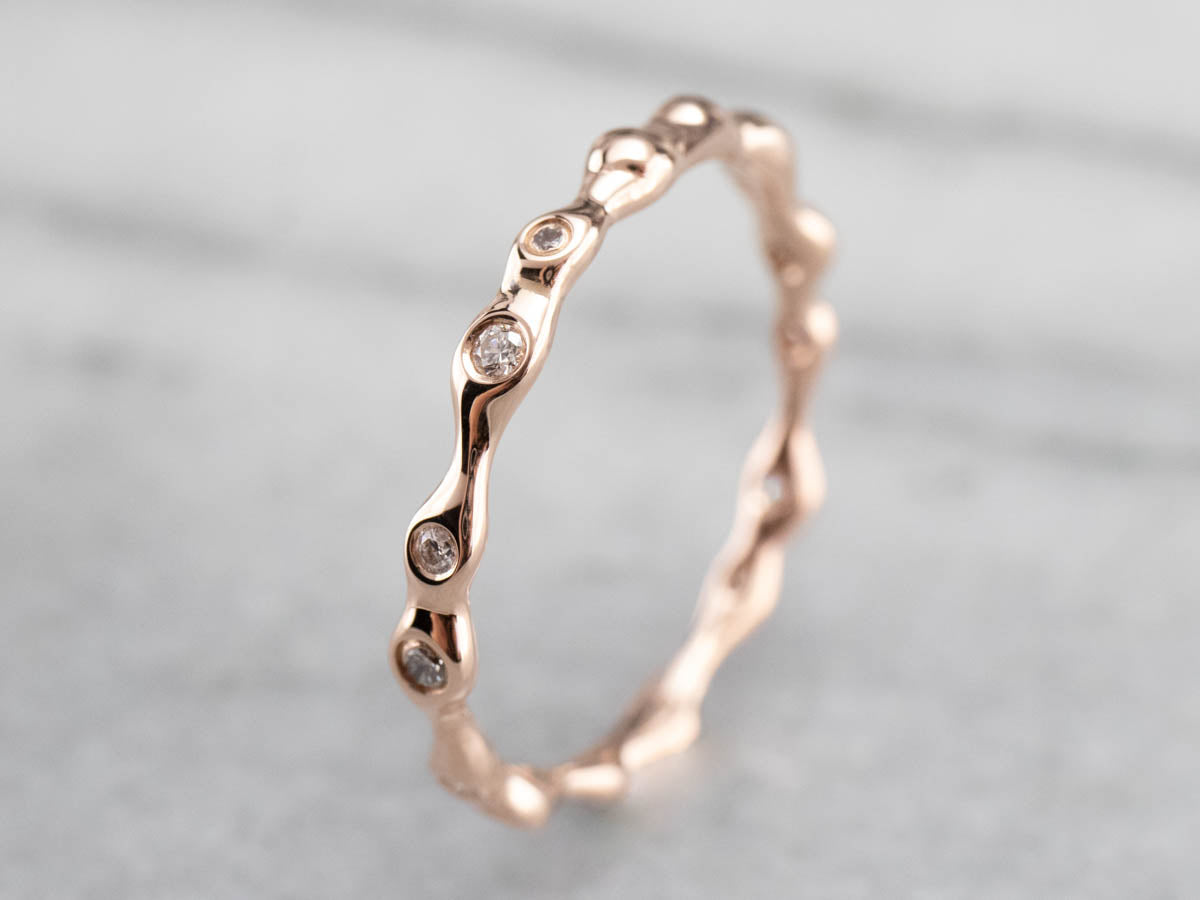 Funky Rose Gold Diamond Eternity Band