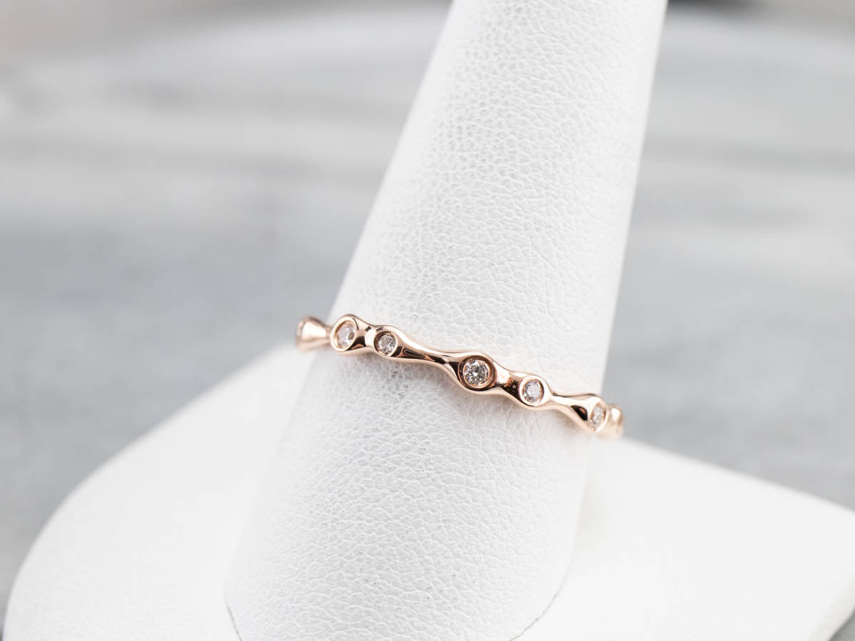 Funky Rose Gold Diamond Eternity Band