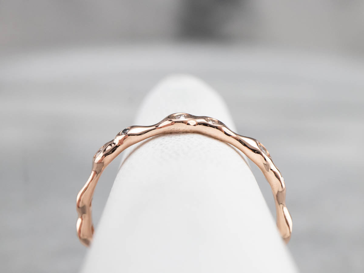 Funky Rose Gold Diamond Eternity Band