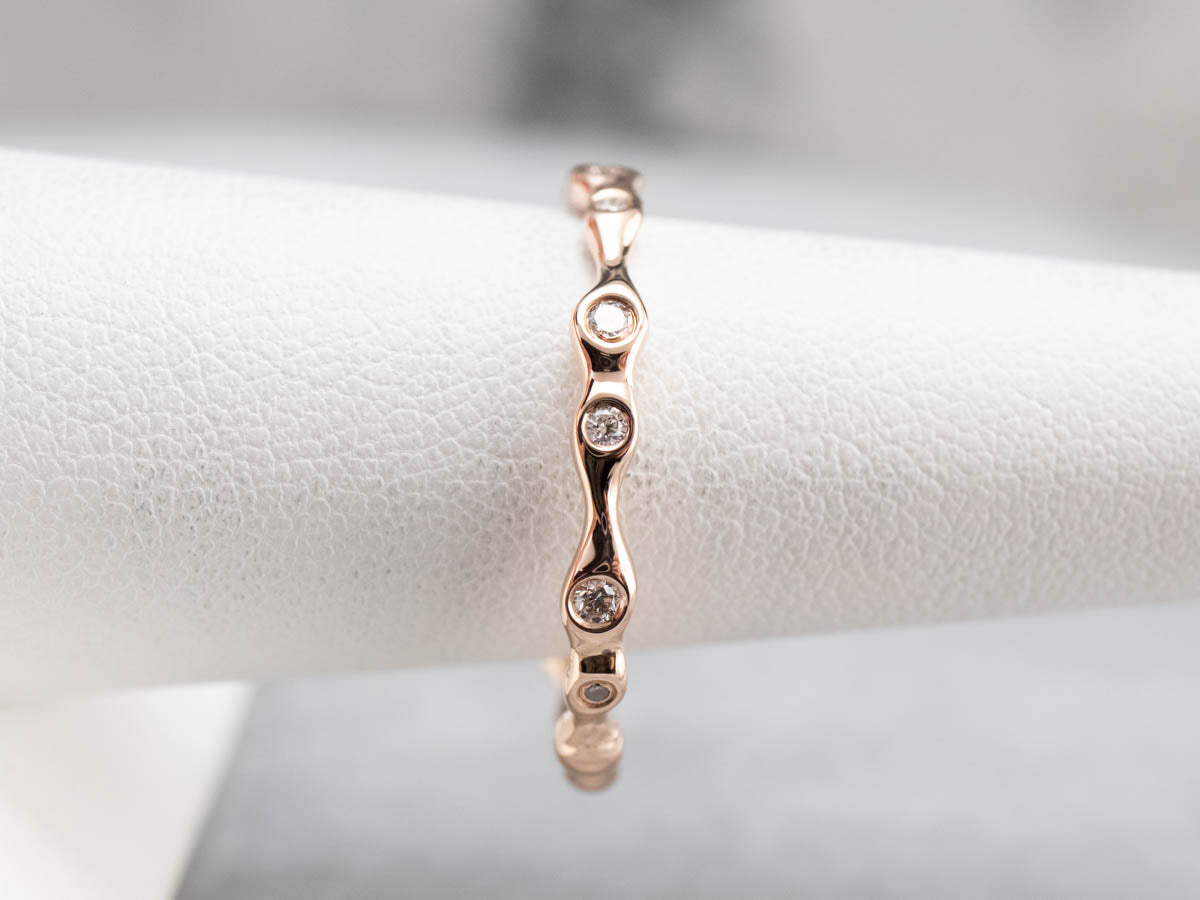 Funky Rose Gold Diamond Eternity Band