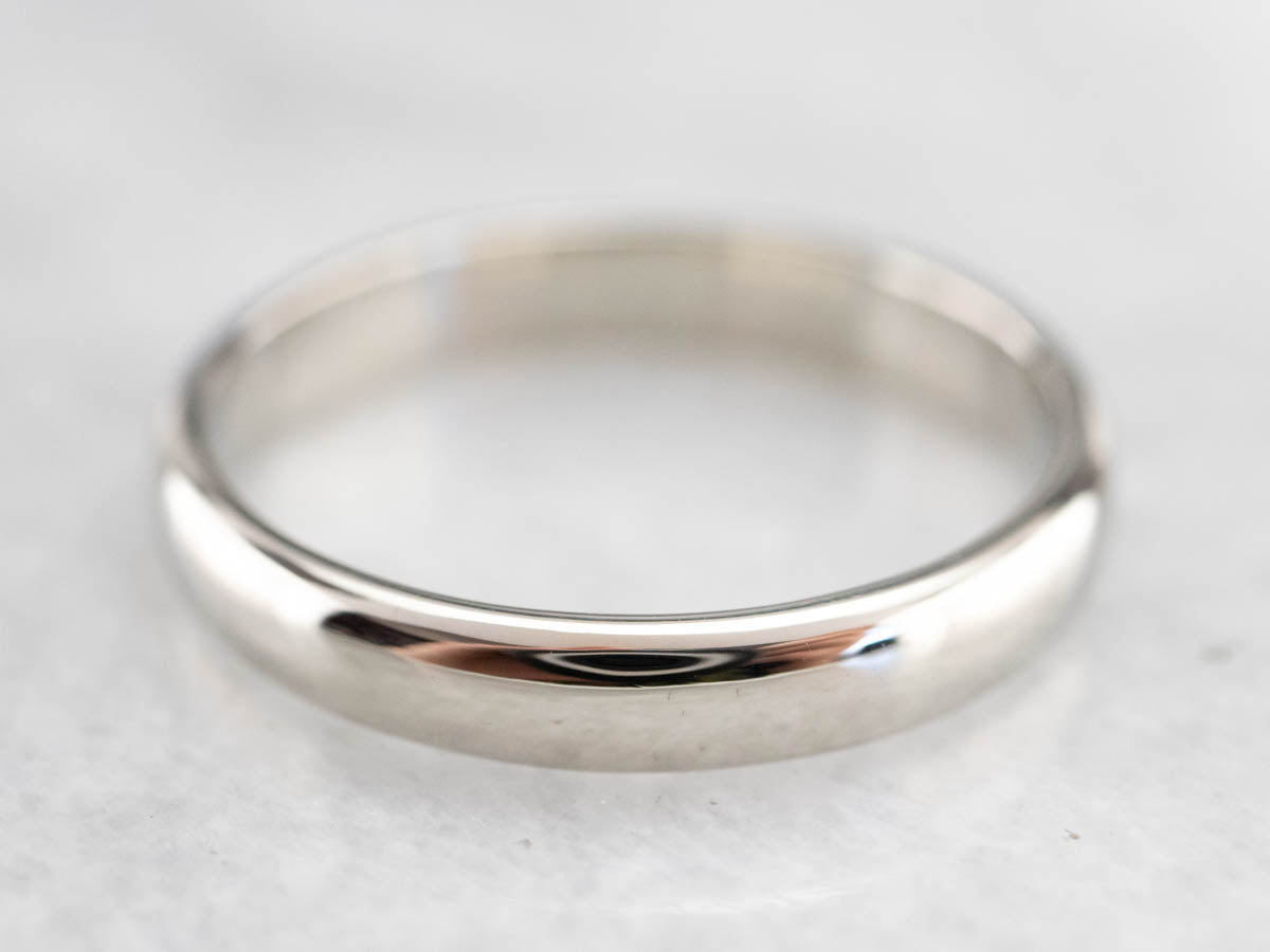 Plain White Gold Wedding Band