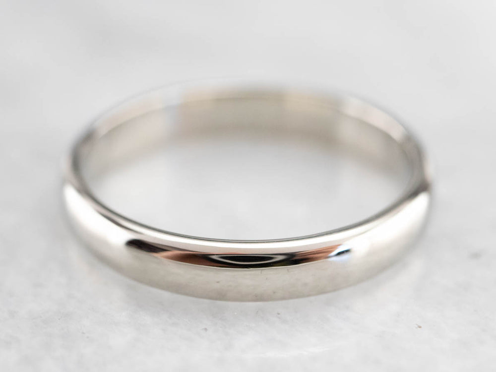 Plain White Gold Wedding Band - Market Square Jewelers