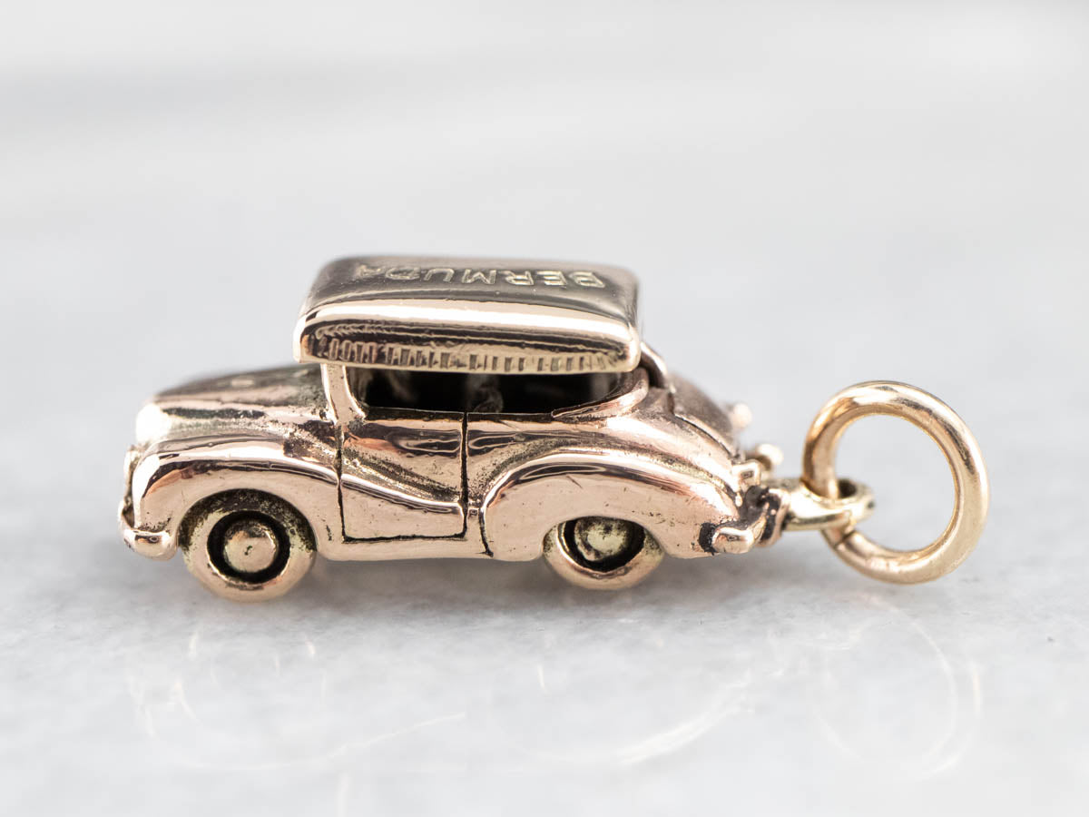 Bermuda Vintage Gold Car Charm