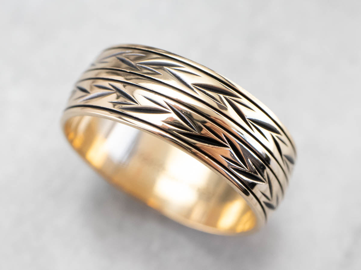 Bold Wheat Pattern Keepsake Band