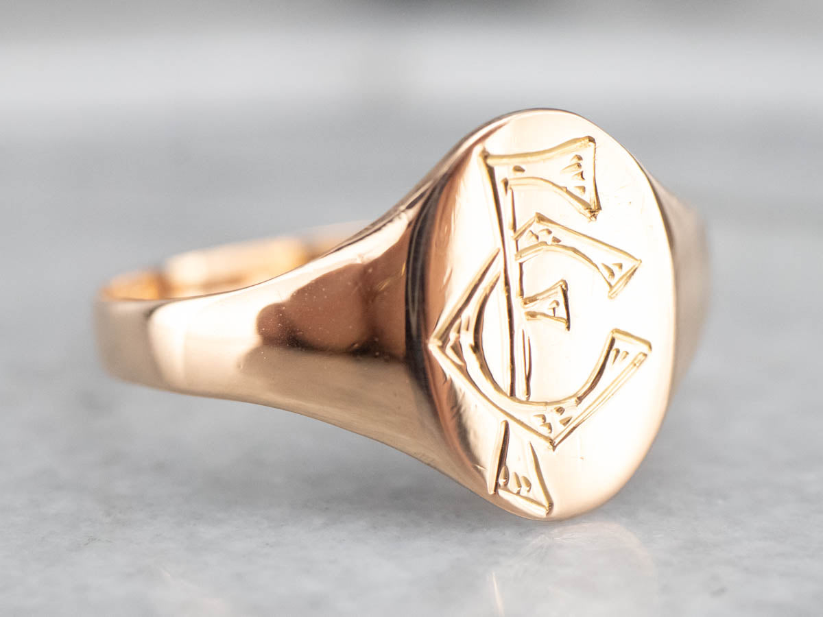 Victorian &quot;FC&quot; Monogrammed Signet Ring