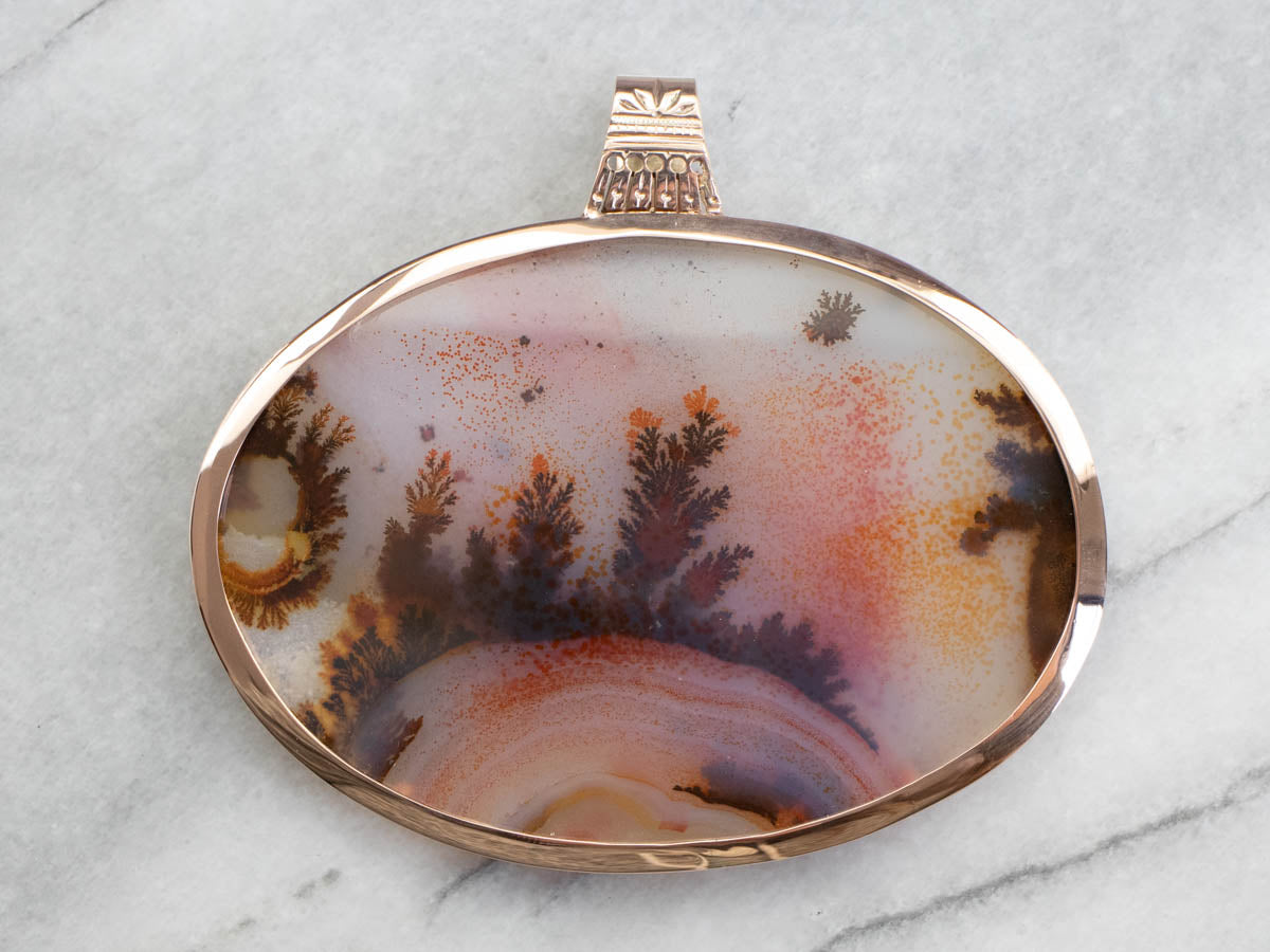 Oversized Dendritic Agate Pendant