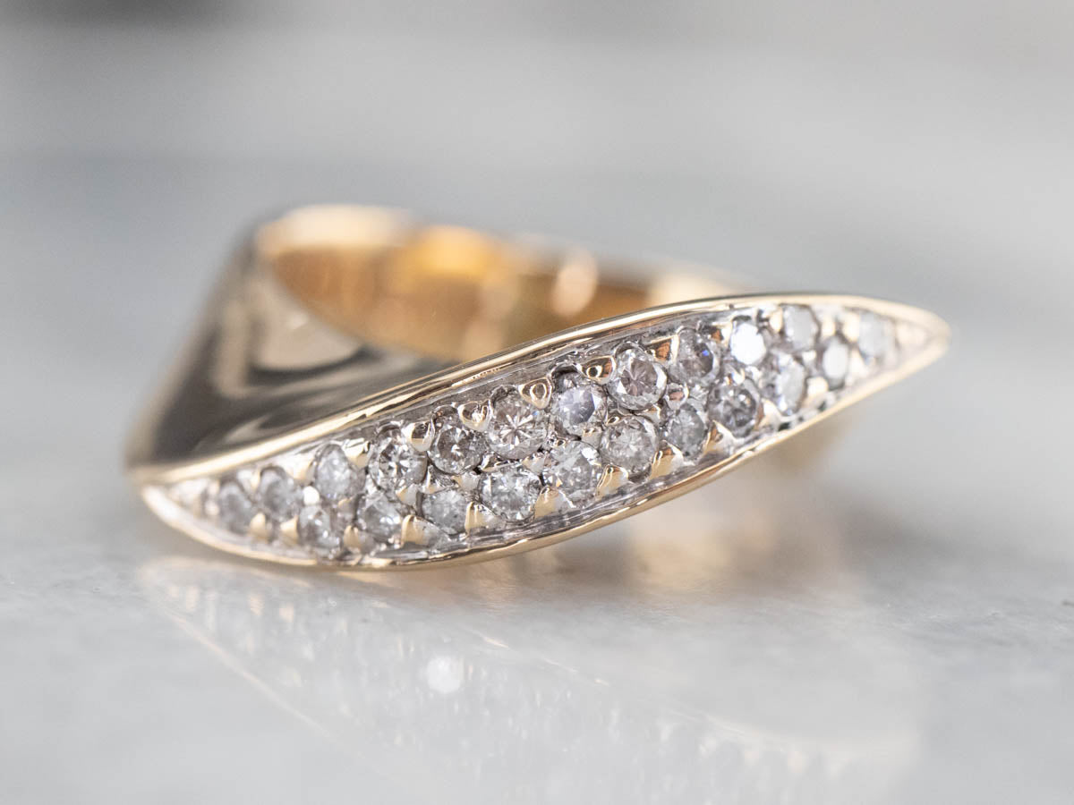 Modernist Gold Diamond Band