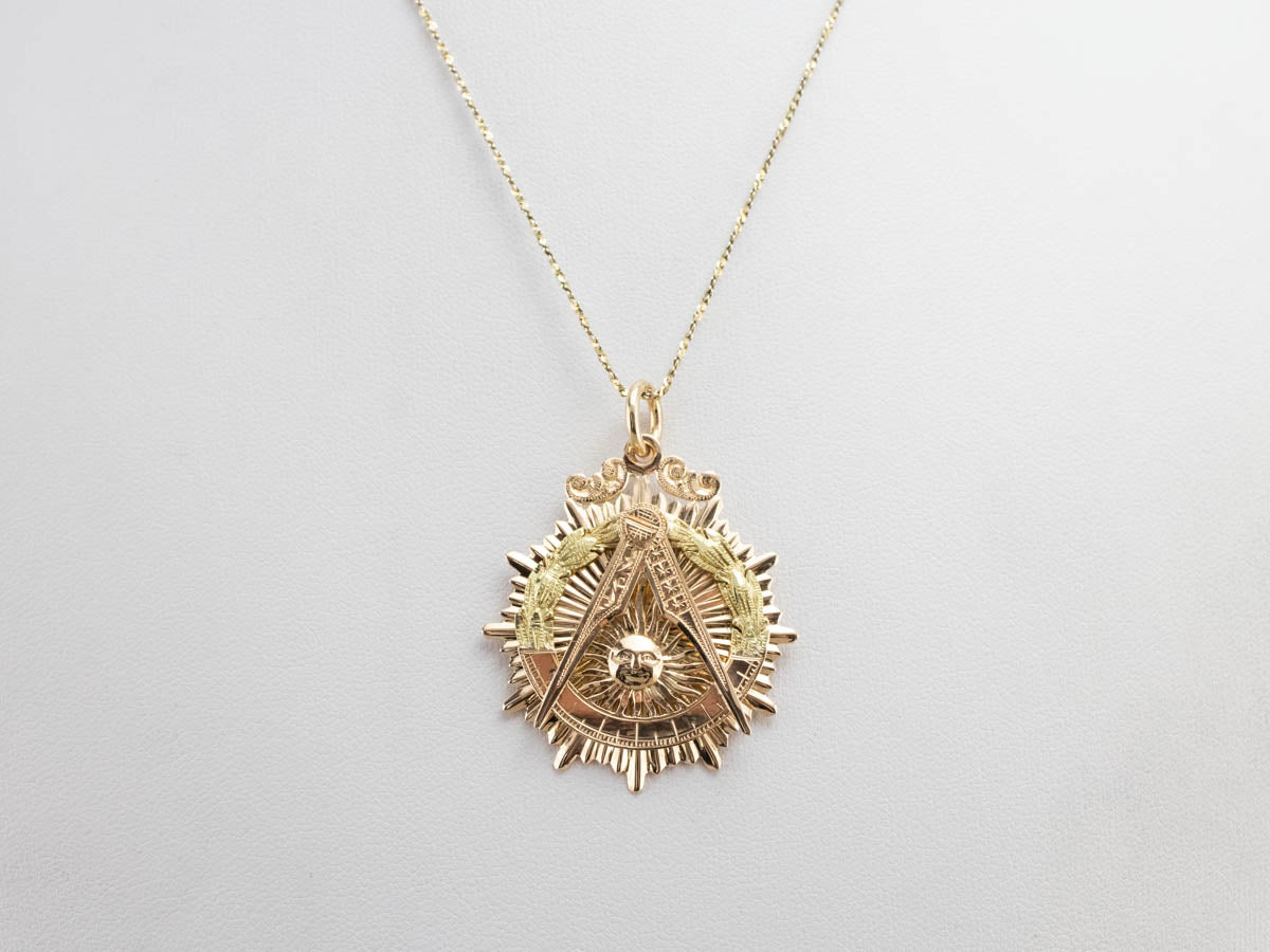 Antique Gold Masonic Medallion